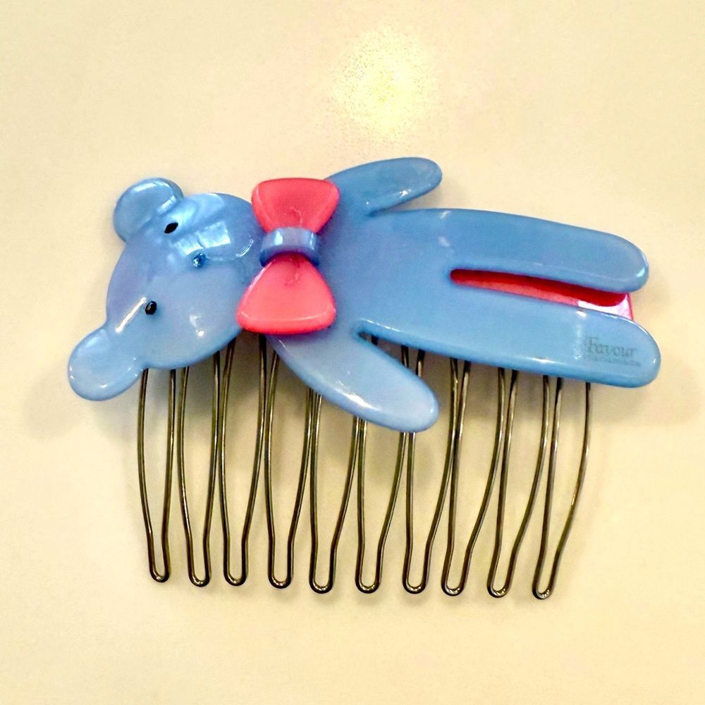 Cute Blue Teddy Bear Comb Hair Clip Hair